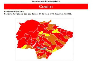 Covid-19: Coxim permanece na Bandeira Vermelha
