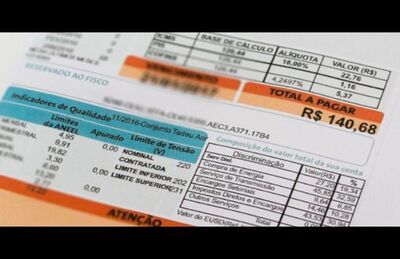 A bandeira tarifária será vermelha patamar 1, com custo de R$4,169 para cada 100kWh consumidos 