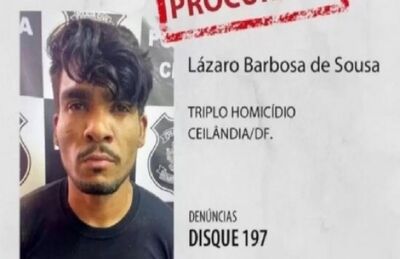  Lázaro Barbosa de Sousa é procurado pela polícia, suspeito de matar quatro pessoas. 