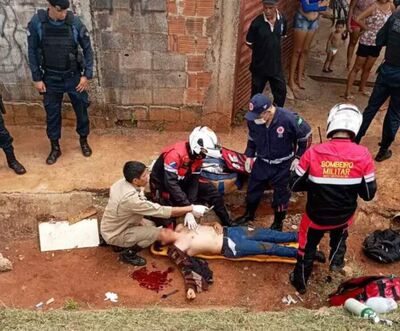 Militar foi socorrido por uma equipe do Corpo de Bombeiros. 