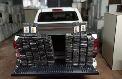 A droga pesou aproximadamente 116 KG e tinha como 