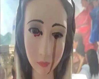 Santa aparece 'chorando sangue' em vídeo e comove fiéis, na Colômbia,