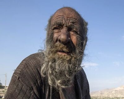 Amou Haji em foto de arquivo de 28 de dezembro de 2018, nos arredores da vila de Dezhgah, no distrito de Dehram, na província de Fars, no sudoeste iraniano.