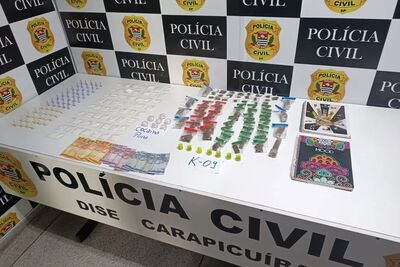 Drogas apreendidas pela Polícia Civil, inclusive K9 