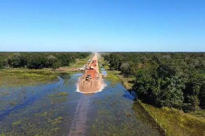 Obra da empresa ALS abre estrada em meio as águas do Pantanal: Adeus ao isolamento. 