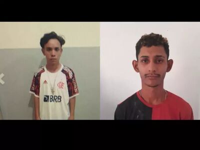 Kaillon Rauan Borges da Silva, 18 anos (camisa de time) e Gabriel Mello Alexandre, o 