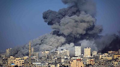 Bombardeio na Faixa de Gaza. 