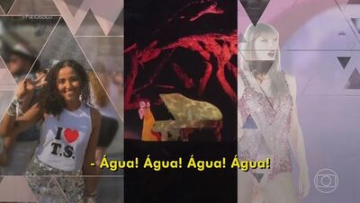 Público pediu água durante show da cantora Taylor Swift. Foto: TV Globo/Reprodução