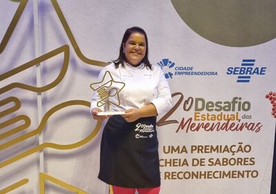 Suellen Sulina da Costa, de Coxim, é a grande campeã do 2º Desafio Estadual das Merendeiras.