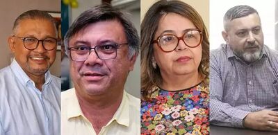 Candidatos a presidência do Crea-MS: José Canuto; Angelo Ximenes; Vânia Abreu e Marcelo Abdalla 