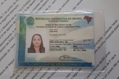 Modelo ilustrativo da nova carteira de identidade