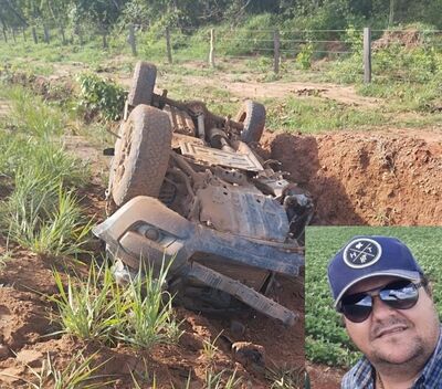Pércio Preguiça sofre acidente em estrada de Coxim. Foto: Reprodução Rio Verde News