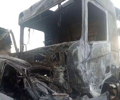 Interior de caminhão ficou completamente destruído. Foto: Reprodução/Nova Notícias