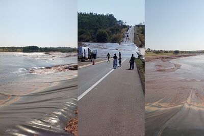 Barragem do Nasa Park rompe e inunda a BR-163.