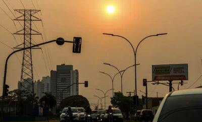 Sol e fumaça em Campo Grande 