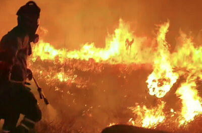 Incêndio em coxim se alastrou rapidamente devido ao tempo seco no norte do Estado 