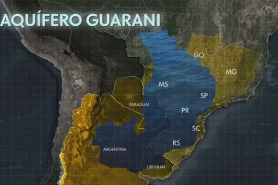 Aquífero Guarani abrange partes de sete estados brasileiros e outros três países.