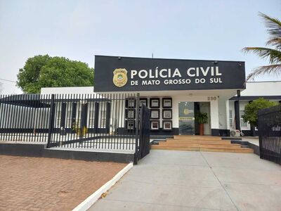 Fachada do prédio da Polícia Civil em Coxim.