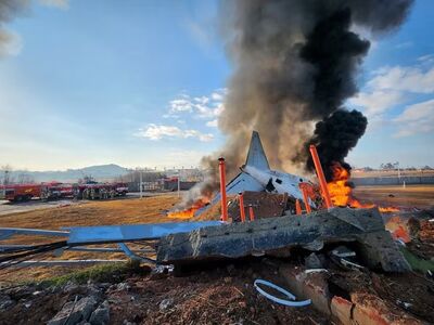 Avião explodiu após sair da pista na Coreia do Sul, em 29 de dezembro de 2024.