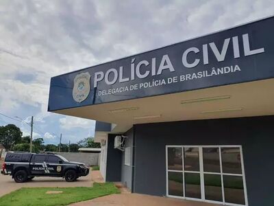 Fachada da delegacia da Polícia Civil de Brasilândia, onde o caso foi investigado. 