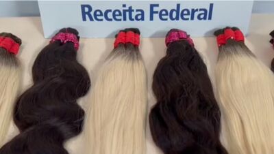 Cabelos foram apreendidos pela Receita Federal durante fiscalizações. Foto: Receita Federal
