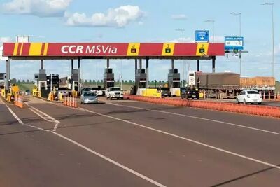 Cancelas de pedágio na BR-163, em Mato Grosso do Sul. Foto: Divulgação/CCR MSVia
