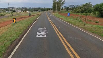 Trecho onde homem foi encontrado sem vida na BR-163 em Itaquiraí (MS). Foto: Google Street View