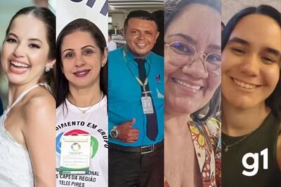 Da esq. para dir.: Maria Eduarda de Matos Catuta Ferreira Martins, Ana Paula Ferreira, Luis Augusto Araujo Santos, Laura Simone Garcia Corrêa Kolling e Eileen Naiely da Silva. Foto: Reprodução