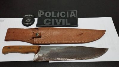 Arma utilizada no crime. Foto: Divulgação Polícia Civil 