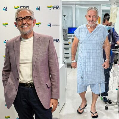 Primeira foto é do deputado Antônio Vaz durante o evento, depois quando saiu da cirurgia. Foto: Reprodução