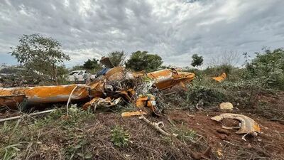 Aeronave ficou completamente destruída. Foto: Divulgação