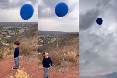 Gael, de 3 anos, se despediu da chupeta com a ajuda de um balão. Foto: Arquivo pessoal