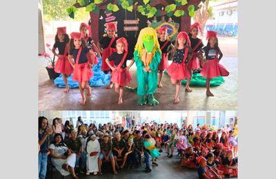Escola Municipal Estudante William Tavares de Oliveira em Coxim realiza apresentação cultural em comemoração ao Dia do Folclore. Fotos: Divulgação     