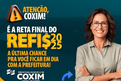 Prazo final para adesão ao REFIS termina em 31 de outubro. Arte: Divulgação AssCom PMC 