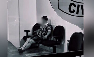 Suspeito na delegacia - (Foto: Reprodução, Jornal da Nova)