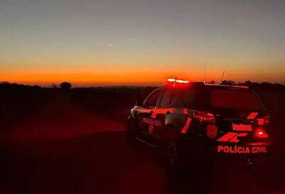 Viatura da polícia durante cumprimento de mandado. Foto: Divulgação