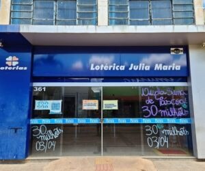 Lotérica em Coxim onde foi registrado o bolão com 22 ganhadores - Foto: Valdeir Simão/Diário X/Arquivo