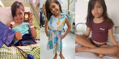 A pequena Helloysa enfrenta tratamento difícil com sorriso no rosto. Fotos: Divulgação/Humap