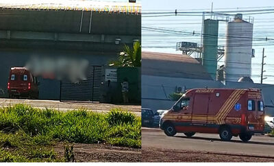 Uma viatura de atendimento médico está no local (Foto: Leitor Midiamax)