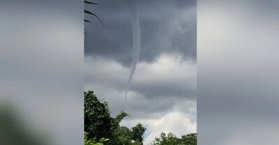 Nuvem funil foi vista duas vezes consecutivas em São Gabriel do Oeste (Reprodução, Leitor Midiamax)