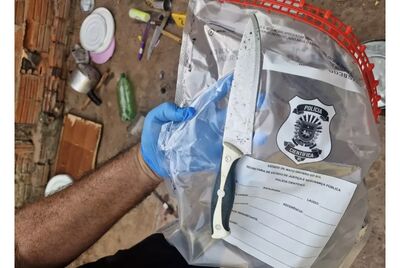 Faca utilizada no crime. Foto: Divulgação