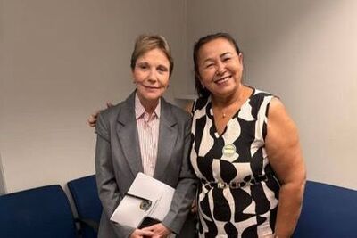 Senadora Tereza Cristina e vereadora Lúcia da AAVC. Foto: Divulgação rede social 