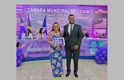 Alcirlei Nunes da Silva e o vereador William Meira. Foto: Valdeir Simão/Diário X 