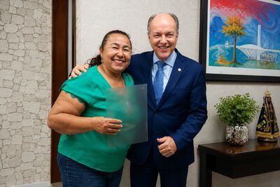 Vereadora Lucia da AAVC e o deputado estadual Junior Mochi. Foto: Divulgação/produção Diário X  