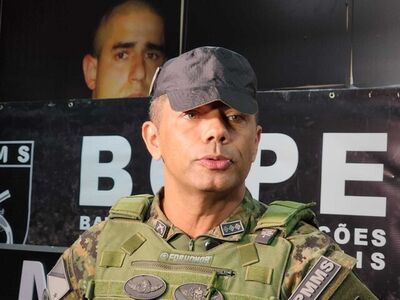 Coronel Rigoberto Rocha, comandante do BOPE, Batalhão de Operações Policiais Especiais, durante coletiva à imprensa. Foto: Geniffer Valeriano/CGNEWS