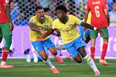 Vinícius Júnior marca o primeiro gol do Brasil na Copa do Mundo de 2026. Foto: Divulgação/Fifa