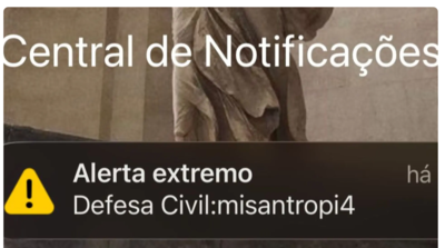 Falso alerta emitido durante a madrugada deste sábado (20). (Foto: Reprodução)