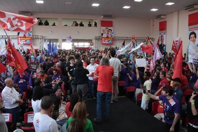 Convenção do PT reuniu militância na sede da Fetems em Campo Grande. Foto: Madu Livramento, Midiamax