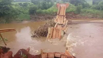 Em 2016, ponte de concreto localizada na MS-382, ruiu em Guia Lopes da Laguna. Foto: Arquivo