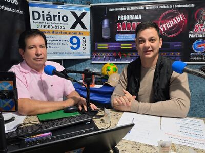 Comunicador Valdeir Simão e o advogado e vereador Johnny Guerra Gai. Foto: Felipe Teodoro/Sábado da Verdade  